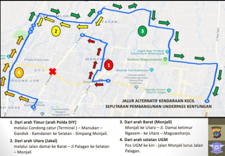 Pengalihan Jalur Alternatif Kendaraan Kecil Di Seputaran Underpass ...