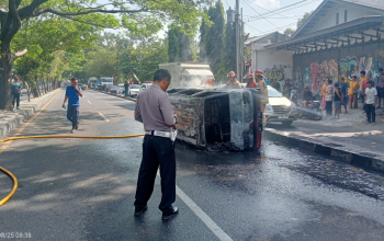 Tabrak Lari di Ringroad Ahmad Yani, Satu Kendaraan Terbakar, Korban Selamat, Begini Kronologinya